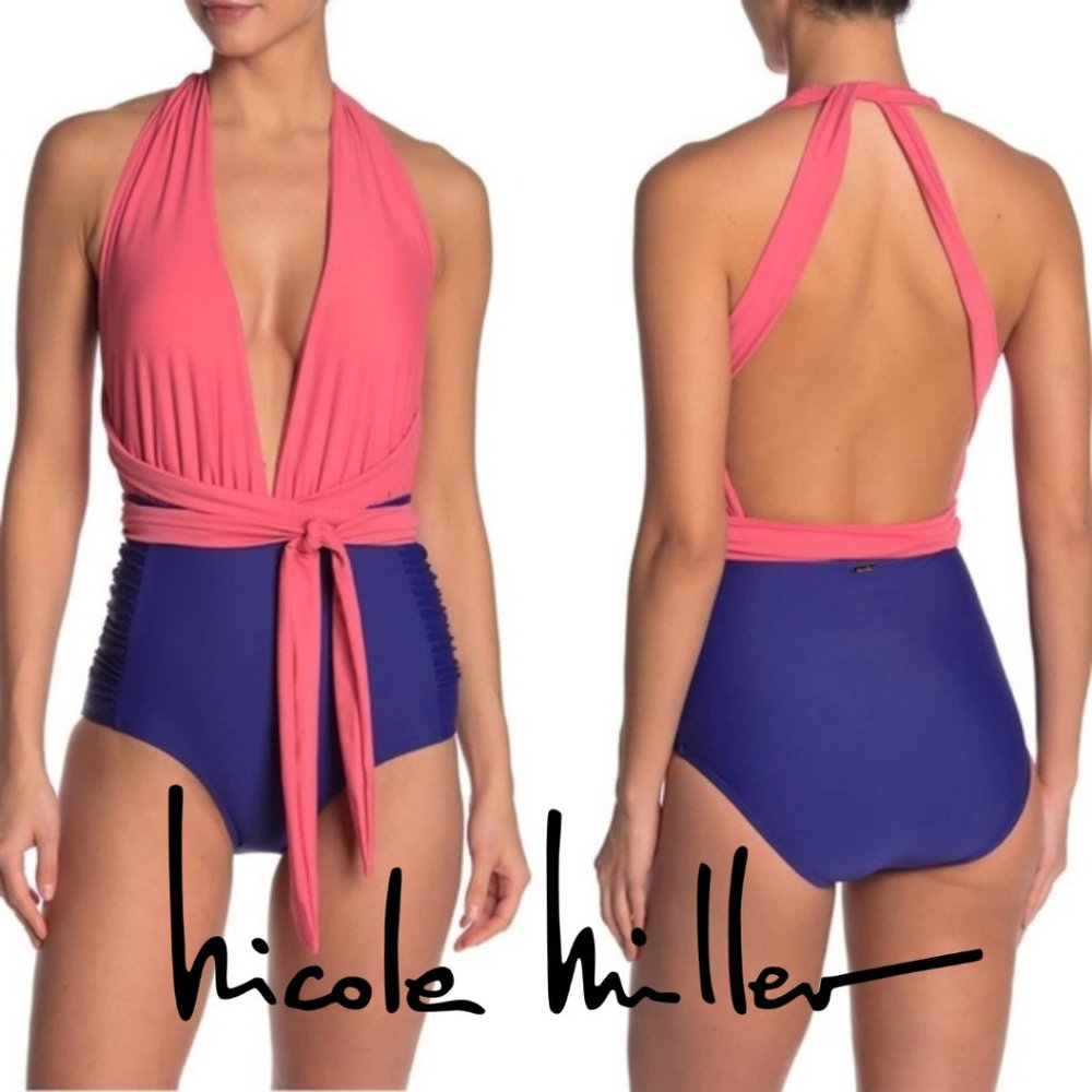 Nicole Miller Convertible Swim Coral Blue